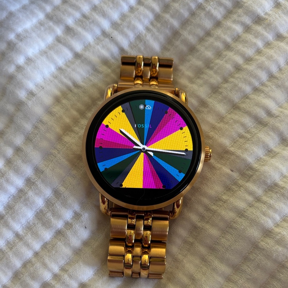 Fossil Gold-Tone Smartwatch with Colorful Display